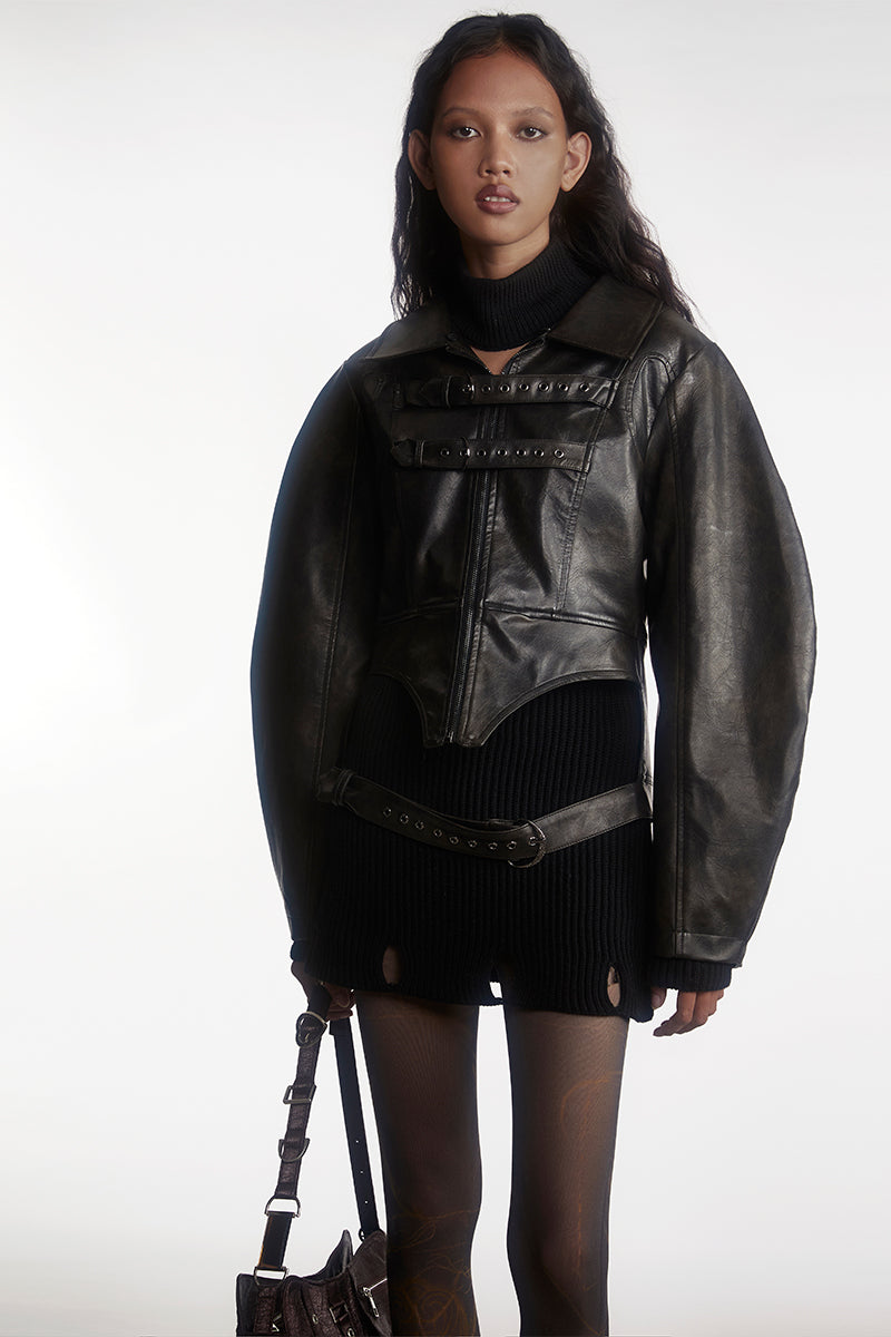 Dotyears 22AW leather coat